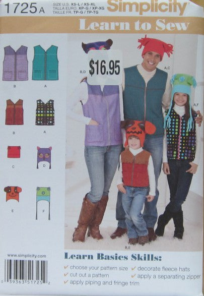 CHILD'S, TEENS' AND ADULTS' VEST AND FLEECE HATS IN THREE SIZE