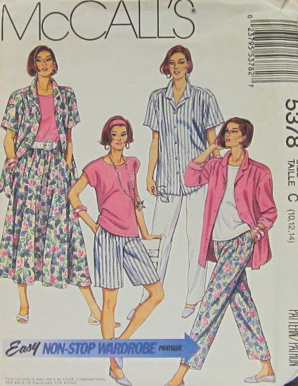 MISSES' SHIRT, TOP, SKIRT AND PANTS OR SHORTS