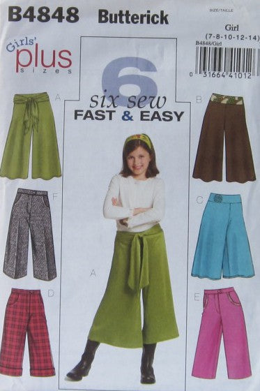 GIRLS/GIRLS PLUS GAUCHO PANTS AND PANTS