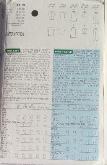 MISSES/MISSES PETITE SHIRT TOP SKIRT SHORTS AND PANTS