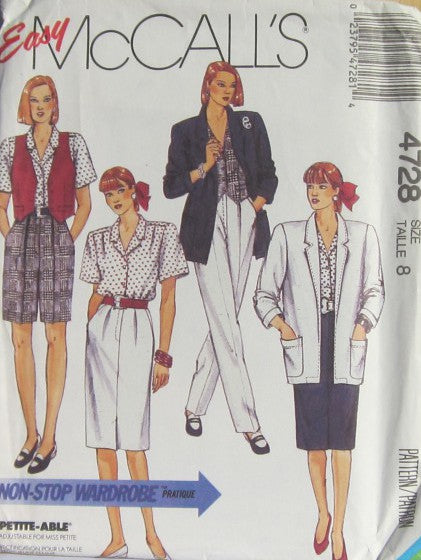 MISSES JACKET VEST BLOUSE SKIRT PANTS OR SHORTS