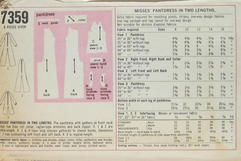 MISSES' PANT DRESS IN TWO LENGTHS (cut)
