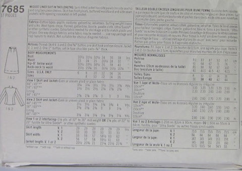MISSES' LINED SUIT IN TWO LENGTHS