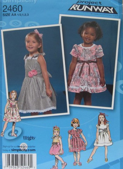 TODDLERS AND CHILDS  DRESS WITH BODICE AND TRIM VARIATIONS
