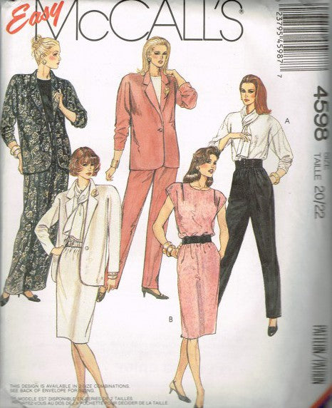 MISSES' UNLINED JACKET, TOP, NECK SCARF, SKIRT AND PANTS