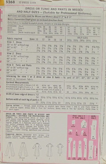 DRESS OR TUNIC AND PANTS IN MISSES AND HALF-SIZES