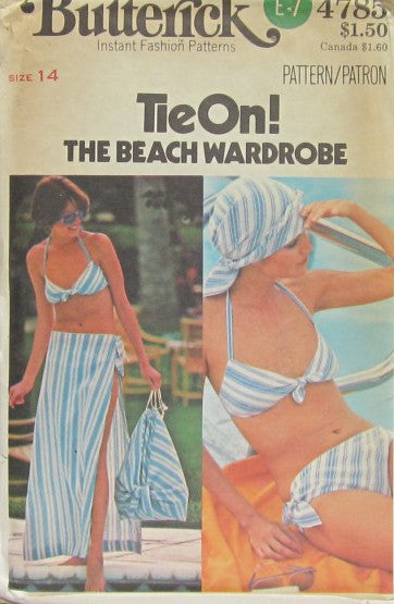 MISSES' BIKINI, SKIRT, BAG AND SCARF
