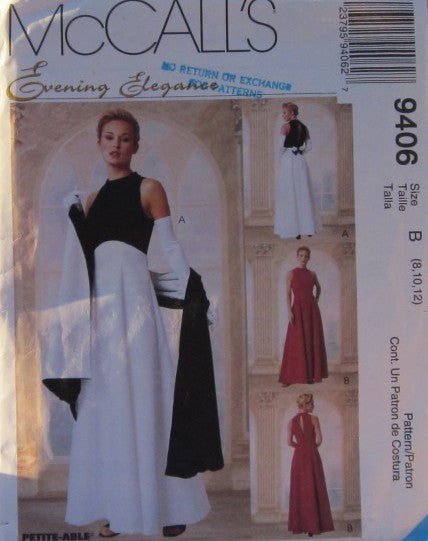 MISSES LINED GOWN AND SCARF