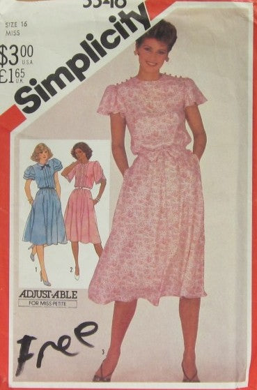 MISSES' PULLOVER DRESS AND SASH