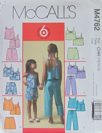 CHILDREN'S AND GIRLS' TOP, SKORT, SHORTS AND CAPRI PANTS