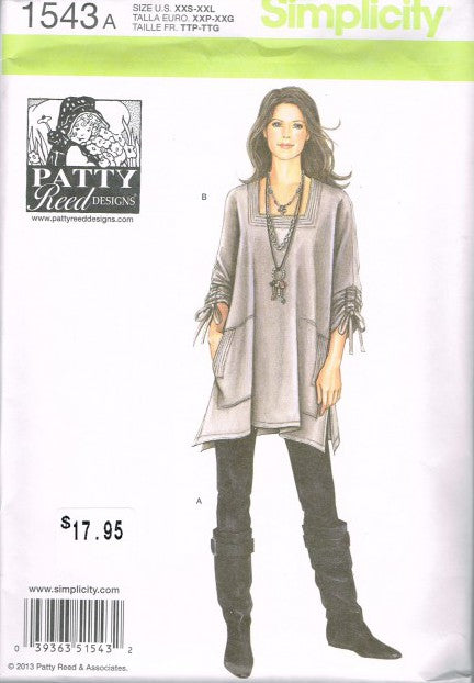 MISSES' LOOSE-FITTING TUNIC AND KNIT SLIM PANTS