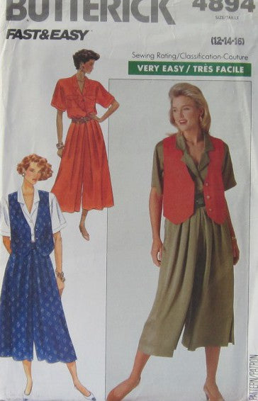 MISSES SHIRT CULOTTES AND VEST