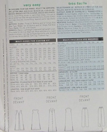 MISSES/MISSES PETITE DUSTER DRESS AND PANTS