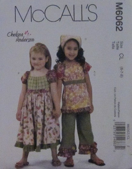 CHILDRENS AND GIRLS TOP DRESS CAPRI PANTS AND KERCHIEF