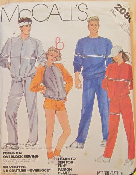MISSES AND MENS JACKET, SWEATSHIRT AND PANTS OR SHORTS