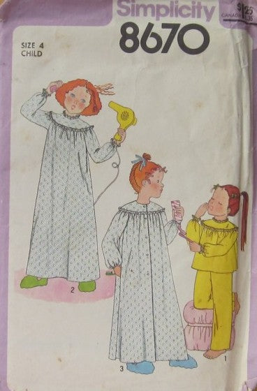 CHILDS ROBE NIGHTGOWN AND PAJAMS