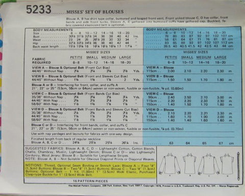 MISSES' SET OF BLOUSES