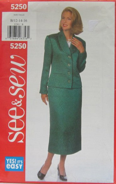 MISSES'/MISSES' PETITE JACKET AND SKIRT