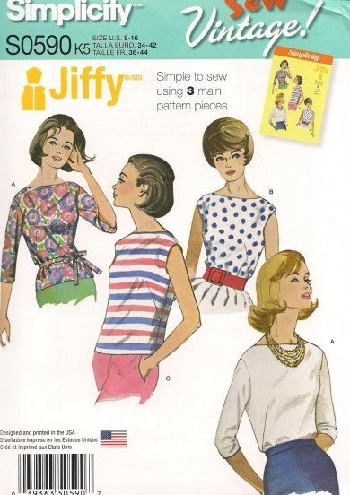 MISSES' JIFFY BLOUSES AND TIE BELT