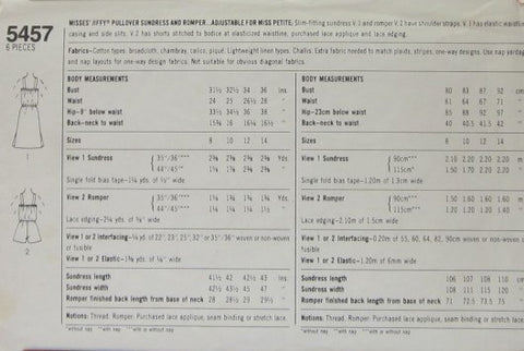 MISSES' JIFFY PULLOVER SUNDRESS AND ROMPER...