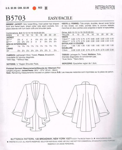 MISSES' JACKET