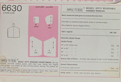 MISSES REVERSIBLE HOODED PONCHO