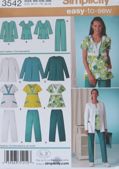 MISSES'/WOMEN'S SCRUB PANTS, TOP AND JACKET