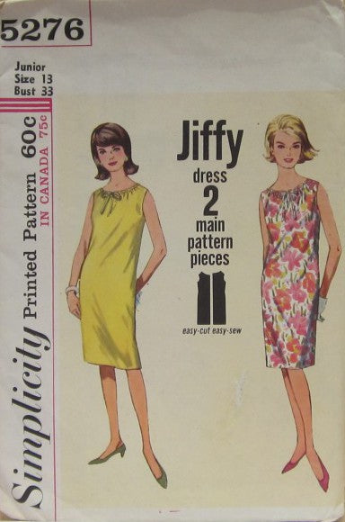 JUNIORS' AND MISSES' ONE-PIECE JIFFY DRESS