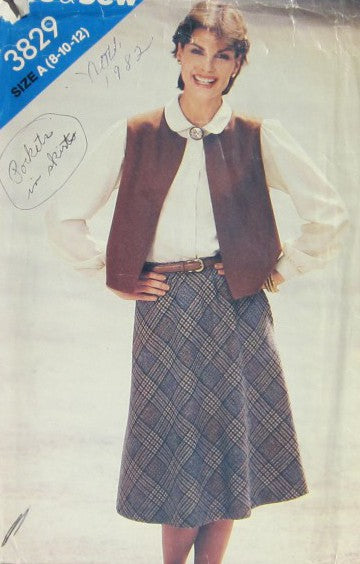MISSES VEST AND SKIRT