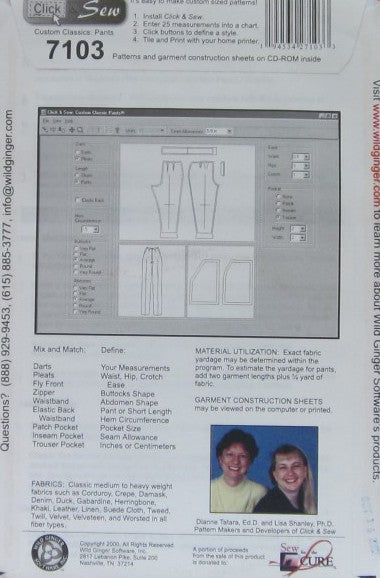 CUSTOM CLASSICS: PANTS CLICK AND SEW