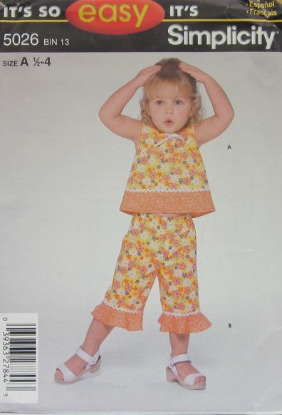 TODDLERS TOP AND CAPRI PANTS