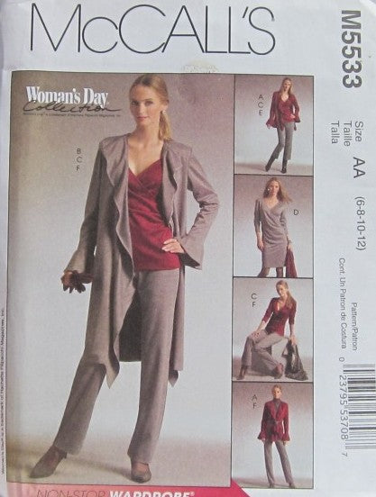 MISSES' JACKET, TOP, DRESS AND PANTS