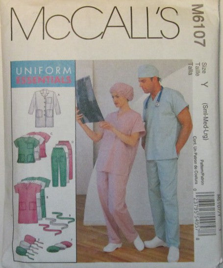 MISSES AND MEN'S LAB COAT DRESS TOP PANTS HATS