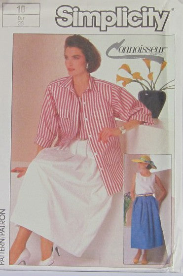 MISSES' TOP, SKIRT AND LOOSE-FITTING UNLINED SHIRT-JACKET