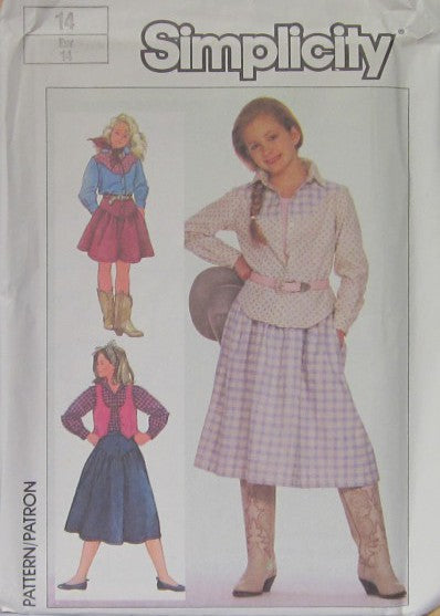 GIRLS' SKIRT IN TWO LENGTHS, SHIRT AND LINED VEST