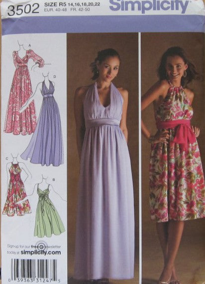 MISSES EVENING DRESS IN TWO LENGTHS WITH BODICE VARIATIONS AND