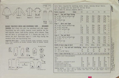 MISSES' TWO-PIECE DRESS AND REVERSIBLE CAPE DESIGNER FASHION