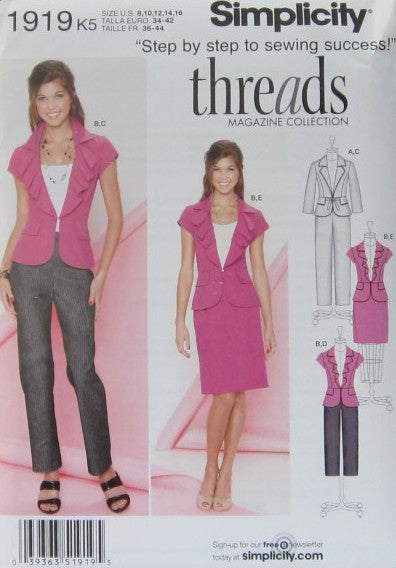 MISSES SLIM PANTS IN TWO LENGTHS SKIRT AND JACKET
