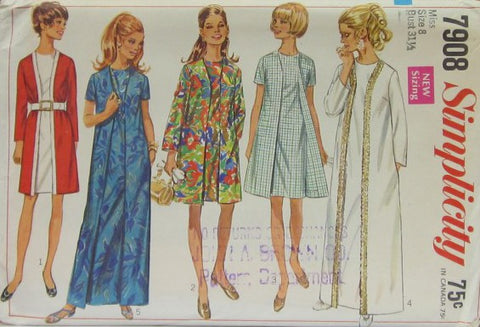 MISSES' THREE ARMHOLE FRONT-WRAP DRESS IN TWO LENGTHS