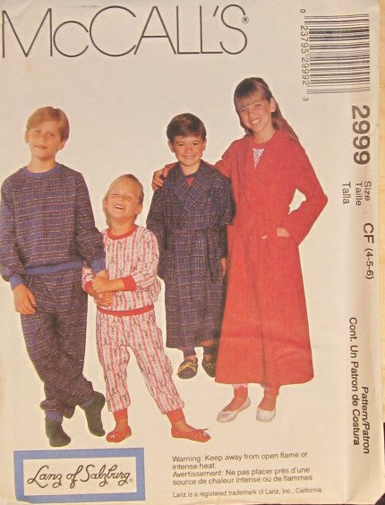 CHILDRENSBOY AND GIRLS ROBE BELT PAJAMA TOP AND PANTS