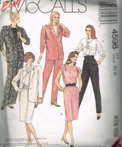 MISSES' UNLINED JACKET, TOP, NECK SCARF, SKIRT AND PANTS
