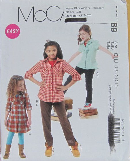 CHILDREN'S/GIRLS' TOPS, DRESS AND PANTS