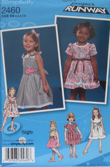 TODDLERS AND CHILDS  DRESS WITH BODICE AND TRIM VARIATIONS