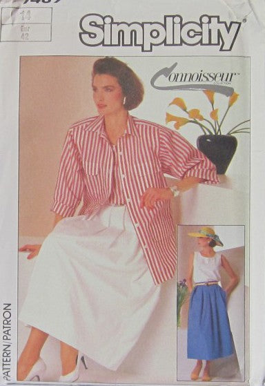 MISSES' TOP, SKIRT AND LOOSE-FITTING UNLINED SHIRT-JACKET