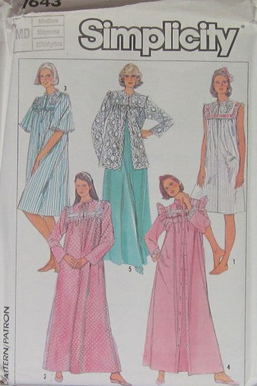 MISSES' PULLOVER NIGHTGOWN AND ROBE IN TWO LENGTH AND JACKET