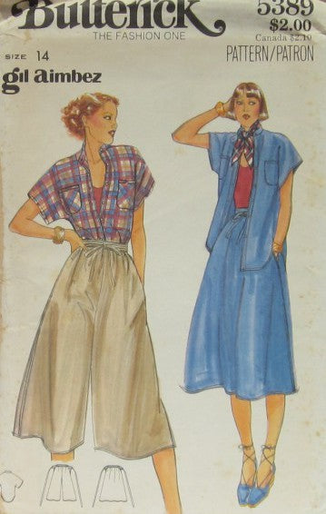 MISSES' BLOUSE, SKIRT AND CULOTTE